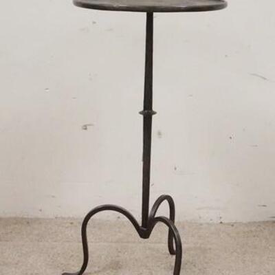 1292	SMALL ROUND IRON STAND, 23 1/2 IN HIGH, 12 IN DIAMETER

