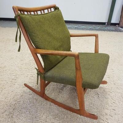 1108	ILLUMS BOLIGHUS DANISH MODERN ROCKING CHAIR, SOME UPHOLSTERY STAINING
