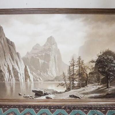 1196	HUGE CONTEMPORARY FRAMED LANDSCAPE OF A RAVINE 90 IN X 58 IN OVERALL
