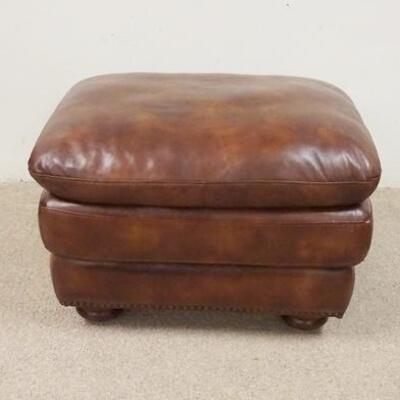 1293	ITALIA LEATHER FOOT STOOL, 23 IN X 30 IN X 21 IN HIGH
