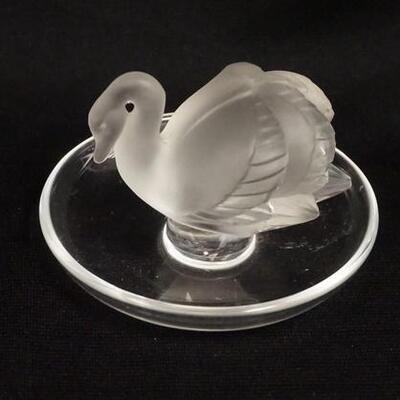 1067	LALIQUE SWAN RING DISH, 2 3/4 IN HIGH
