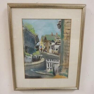 1117	FRAMED PASTEL SIGNED KOZLOW OF A STREET SCENE, 8 1/4 IN X 11 IN IMAGE SIZE
