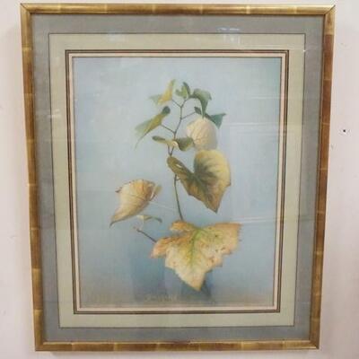 1116	FRAMED PASTEL BY WERNER GROSHANS TITLED *GRAPE LEAVES* 21 IN X 25 IN OVERALL
