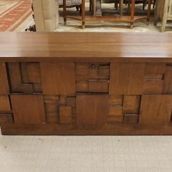 1105	LANE BRUTALIST CEDAR CHEST, VENEER LOSS ON FRONT, 48 IN X 18 IN X 18 IN HIGH
