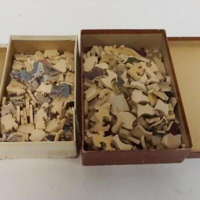 1145	LOT OF 2 ANTIQUE WOOD JIG SAW PUZZLES, NUMBER OF PIECES UNCERTAIN
