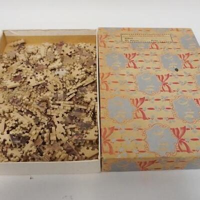 1142	ANTIQUE WOOD JIG SAW PUZZLE *SHEEP & SHEPPARD*,  WHAT FUN PICTURE PUZZLES, NUMBER OF PIECES UNCERTAIN
