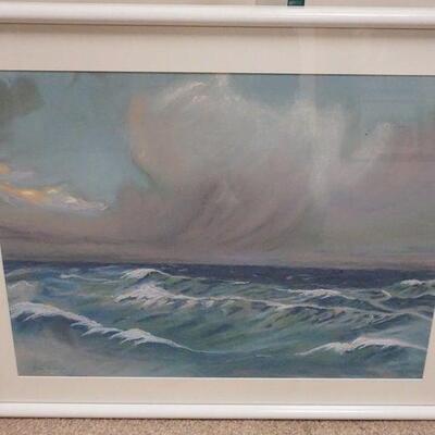 1175	FRAMED PASTEL SIGNED ANN BURNES OF OCEAN, 28 IN X 22 1/2 IN
