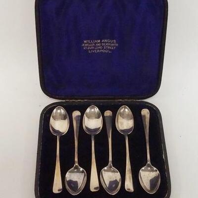 1156	GROUP OF 6 ENGLISH SILVER SPOONS W/TOUCH MARKS
