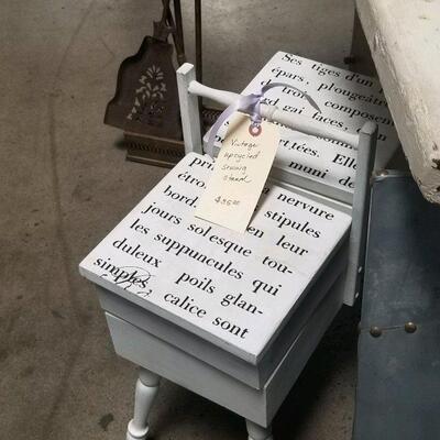 Upcycled, French style, sewing box with swing out sides