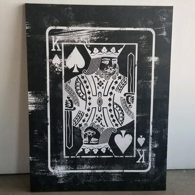 Printed canvas on wood stretcher bars. approx. 36" width x 48" height x 2" depth