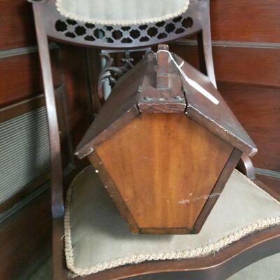 second view Antique wood sewing box