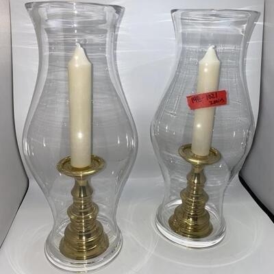 Brass Candle Stick with Glass