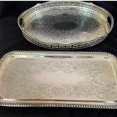 WCT048 - 2 SILVER PLATED TRAYS