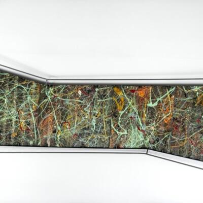 Metal art -- Corrugated aluminum and metal framed  Call for dimensions and prices 813-453-1944