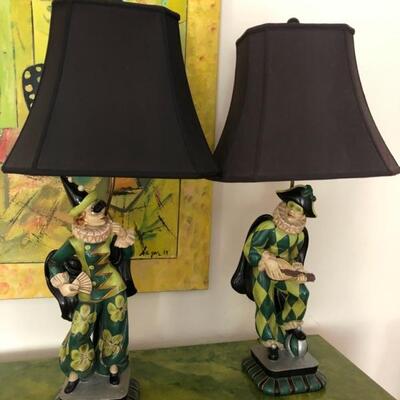 Stunning harlequin lamps. Signed 1950 VanCleef Mario Monteleone