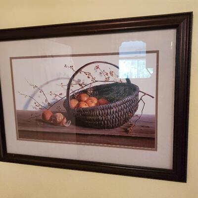 Print - still life basket  of fruit
