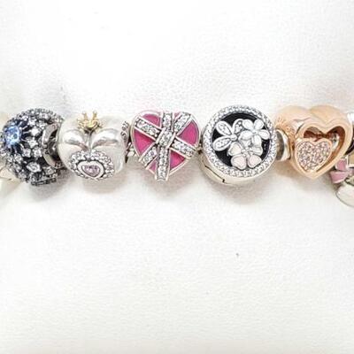 764	

Sterling Silver Pandora Bracelet With Charms- 35g
Weighs Approx 35g