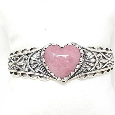 762	

Sterling Silver Cuff Bracelet With Center Stone- 35g
Weighs Approx 35g