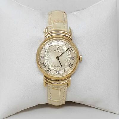 #652 â€¢ Vicence Watch With Beige Leather Band