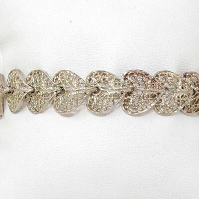 766	

Vintage Sterling Silver Bracelet-13g
Weighs Approx 13g
