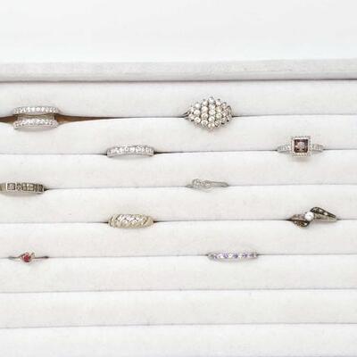 #754 â€¢ 10 Sterling Silver Rings- 33g 754: 	
10 Sterling Silver Rings- 33gWeighs Approx 33g Sizes Include 8, 7, 6, 7.5, 6.5, 5.5