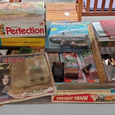 2184	
1990s Childrens Toys
Includes Freight Train, PEZ, Super Submarine, Rick Tracy, and more