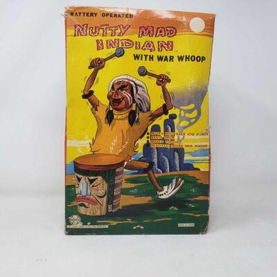 3058	

Vintage Battery Operated Toy The Nutty Indian 