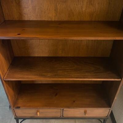 3 Shelf 2 Draw Cabinet w/Metal Legs - 60" Tall x 36" Wide x 12" Deep - $120