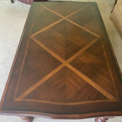 Ashley Furniture Dark Brown Coffee Table - 50" Long x 29" Wide x 18" Tall - $100