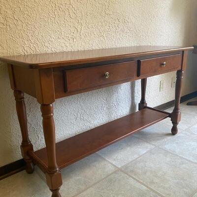 Wooden 2-Drawer Sofa Table - 27.5" Tall x 48" Wide x 18" Deep - $75