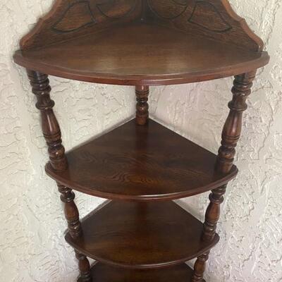 Wooden 5-Tier Corner Shelf - 15" x 15" x 61" Tall - $50