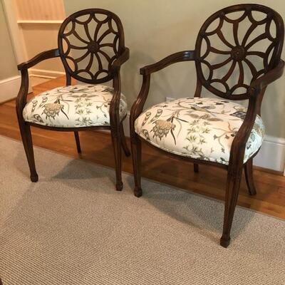 VINTAGE WHELL BACK CHAIRS.  UNIQUE AND IN GREAT CONDITION.