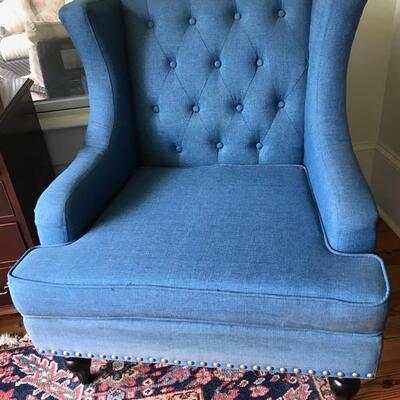 upholstered, tuffed and nail head armchair $89 