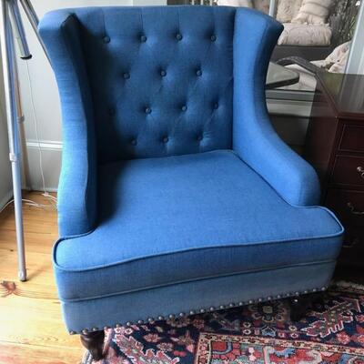 upholstered, tuffed and nail head armchair $89 