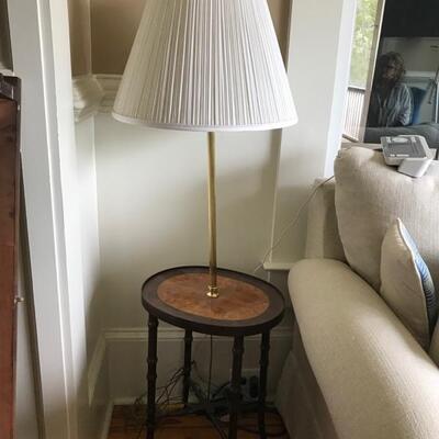 lamp table with burled wood $75
15 1/2 X 13 X 51