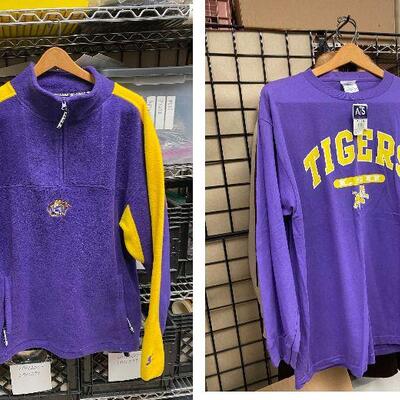 https://www.ebay.com/itm/114806438485	TM9413 Starter LSU Tigers Sweatshirt Jacket and Tshire Local Pickup
