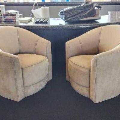 2020	

4 Suede Leather Swivel Chairs
Measures approx 32" x 32" x 30"