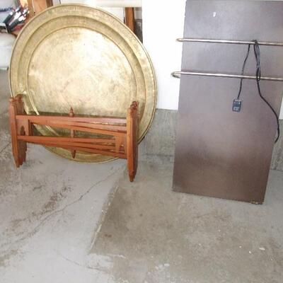Brass  table with stand $40
Towel warmer $50