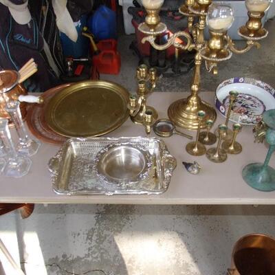 Brass items, copper items, silver and China ranging anywhere from $5 to $40