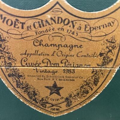1983 unopened Don Perignon
Check eBay for value as well as wine prices 
Appraisal $2675.00