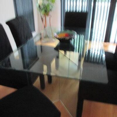 Mid-Century Modern Glass Dining Room Table