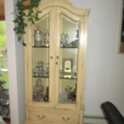 French Lighted Curio Display Cabinet