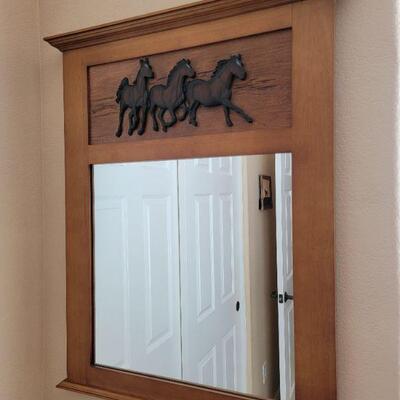 Mustang wood frame mirror