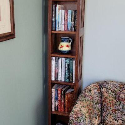 Tall thin wood bookshelf