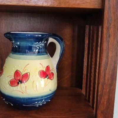 Decorative handprinted pitcher