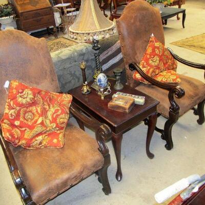 luxurious pair of soft leather armchairs