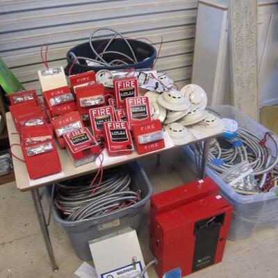 Commercial fire alarms, conduit, Fire pulls, Fire boxes.