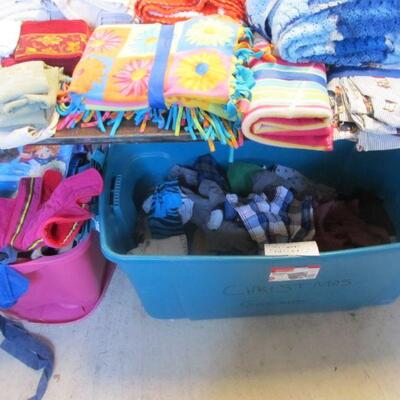 Nice selection of linens, small children's clothes