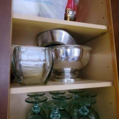 Glassware and metal mixing bowls