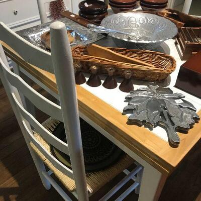 White Tile Wooden Breakfast Table